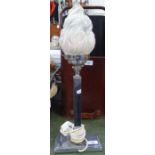 An Art Deco chrome table lamp and shade, height 53cm