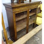 A Victorian mahogany bookcase, with 2 glazed doors, W116cm, H118cm