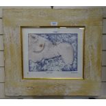 Michael B White, coloured etching, vague dame, signed in pencil, no. 2/5, plate size 9" x 12",