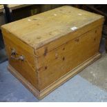 A small Antique pine blanket chest, W65cm