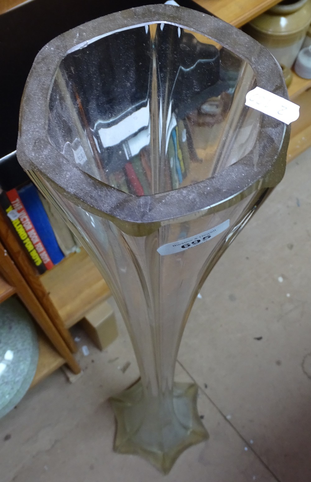 A tall moulded glass vase, 122cm - Image 2 of 2