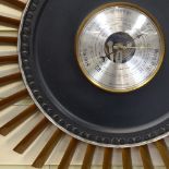 An aneroid Weathermaster barometer mounted in a Rolls Royce Olympus Jet turbine blade assembly, 43cm