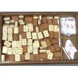A tray of Vintage Mahjong tiles