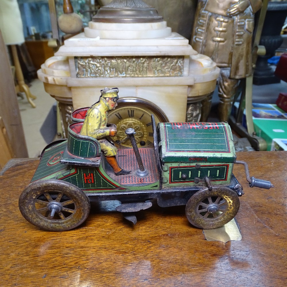 An Antique tinplate clockwork Veteran car, Britain's soldiers, and other diecast animals, cart etc - Image 3 of 8