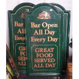A Courage pub mirror, a George and the Dragon pub sign, and 4 other pub signs