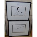 Benjamin Chee Chee, set of 4 coloured lithographs, to include Learning, Swallows, Good Morning,