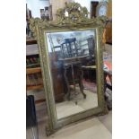 A 19th century gilt-gesso framed wall mirror, with acanthus pediment, height 4'9", width 2'11"