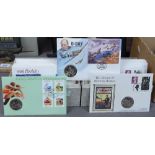 Various commemorative First Day Covers containing coins