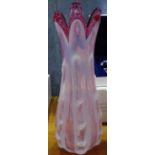 A cranberry Art glass vase with applied decoration, height 41cm