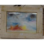 Michael B White, watercolour, cloud study, signed, 15" x 22", framed