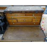 An American military Totty Trunk & Bag Co Inc. Petersburg oak-fronted Campaign chest of drawers,