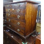 A George III mahogany commode, on bracket feet, W52cm