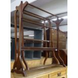 A Victorian Arts and Crafts towel rail, and another