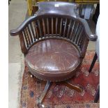 A Victorian mahogany swivel desk chair
