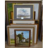John Poole, 10 oils and watercolours, landscape scenes, framed (10)