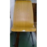 A Jean Prouve Antony style chair, with bent ply seat on steel frame (with the option to purchase the