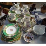 3 similar tea services by Paragon, Tuscan and Hammersley, Coalport coffee cans and saucers etc