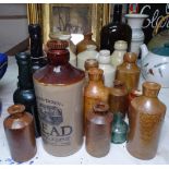 Stoneware jars, glass bottles etc