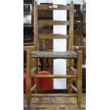 A Shaker style ladder-back side chair with woven seat