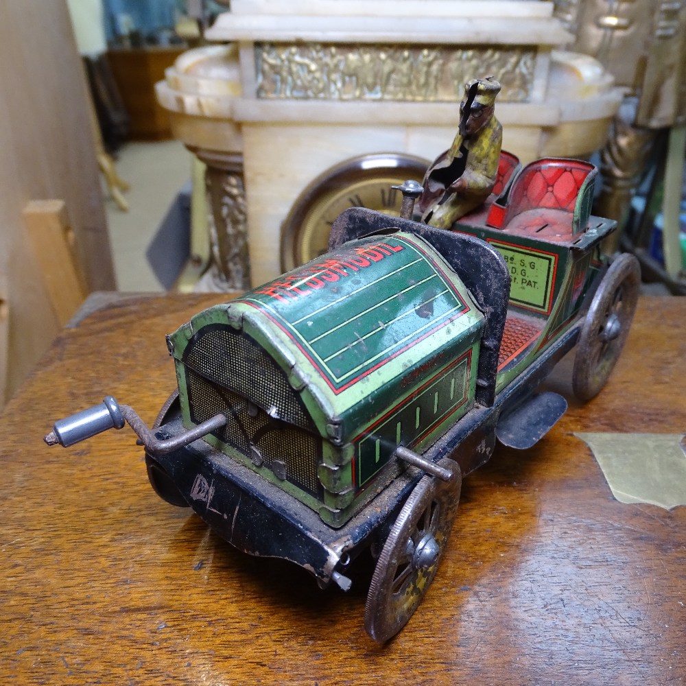 An Antique tinplate clockwork Veteran car, Britain's soldiers, and other diecast animals, cart etc - Image 4 of 8
