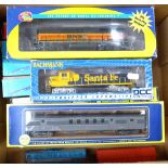 DCC fitted American locomotive, and a Ready locomotive, a collection of carriages etc