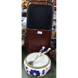 A Mallod coal bucket, and a ceramic salad bowl and servers