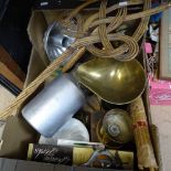 A box of kitchenalia, and a fire guard