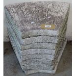 8 wedge-shape concrete slabs, L41cm