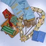 A quantity of Masonic regalia Exmouth Lodge etc