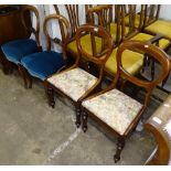 2 pairs of 19th mahogany dining chairs