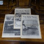 Two editions of the Daily Mirror from April 16 1912, Headline concerning the loss of Titanic...