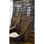 A pair of Vintage heavy pine panelled doors, originally from a pub, W74cm, H194cm