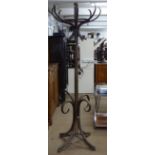 An Edwardian bentwood hat and coat stand