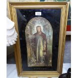 19th century watercolour, blind beggar of Bethnal Green, framed, together with a coloured print,