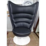 An ACTIU Badminton unique edition tall wing back swivel chair of contemporary design, with moulded