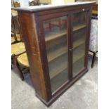 An Edwardian mahogany bookcase, 2 glazed doors, W100cm, H116cm