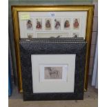 Set of 3 frames with prints, and another frame (4)