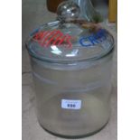 A Smiths Crisps shop glass jar and cover, height 26cm