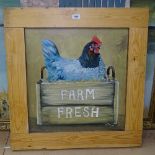 Clive Fredriksson, oil on board, farm fresh, signed and dated, 21" x 20", framed