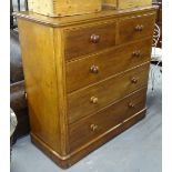 A Victorian mahogany round-cornered 5-drawer chest, W120cm, H119cm