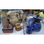 Studio pottery teapots, a Denby teapot etc