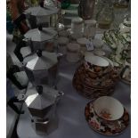 4 coffee pots, Royal Albert coffeeware, and Victorian teaware etc