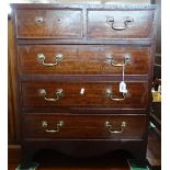 A reproduction mahogany chest of 2 short and 2 long drawers, on bracket feet, W60cm, H75cm