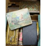 Various boxes, decorative tins etc