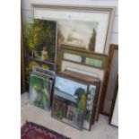 Various oils, engravings, watercolours and prints (16)