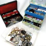 3 boxes of mixed costume jewellery