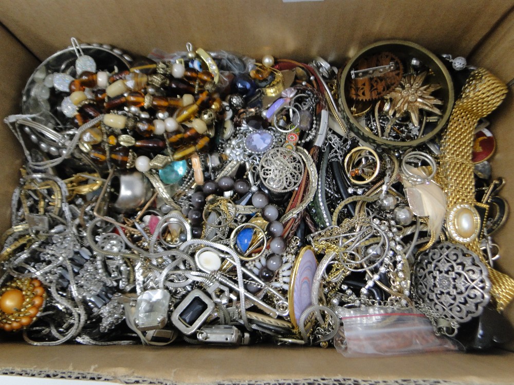 A box of costume jewellery