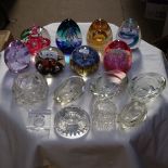 7 Caithness paperweights, glass salts etc