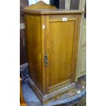 An Edwardian satin-walnut pot cupboard, W38cm