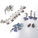 Silver and stone set jewellery by Hermann Siersbol, to include necklaces, brooches and earrings (8)
